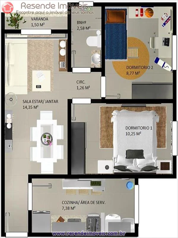 Foto 2 de 8 - Apartamento para venda em Itapuca